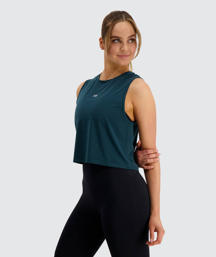 crop top for training#color_forest-green