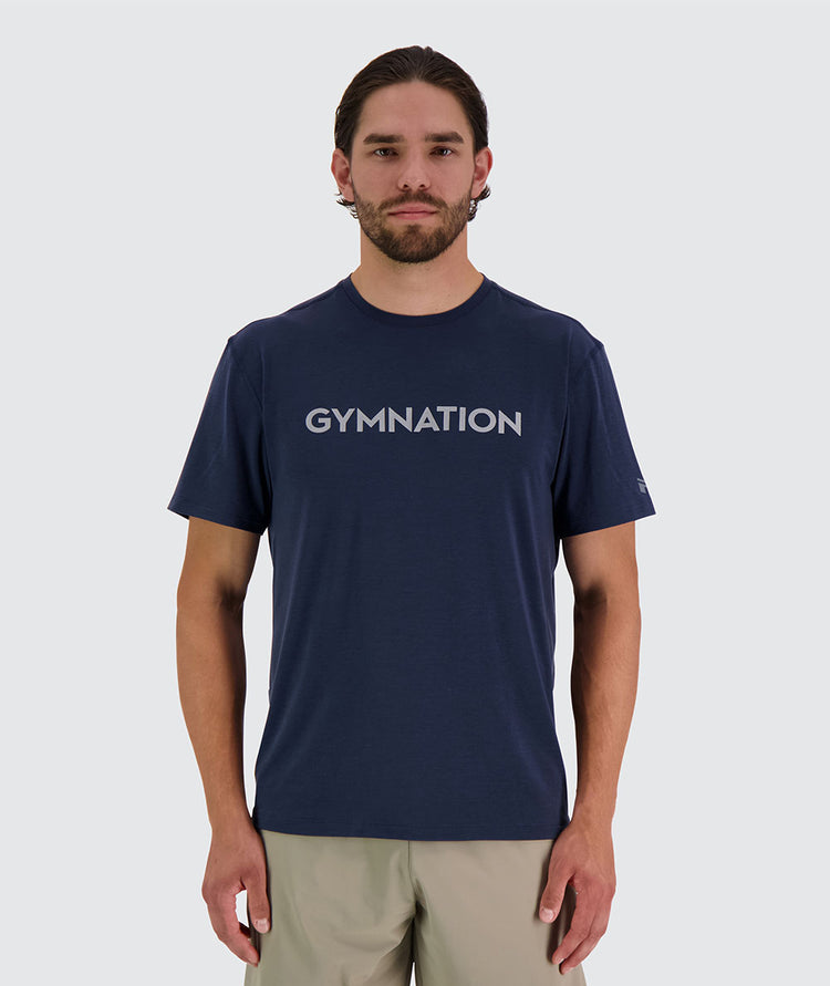 men's Gymnation t-shirt, Model 194 cm / size XL#color_navy