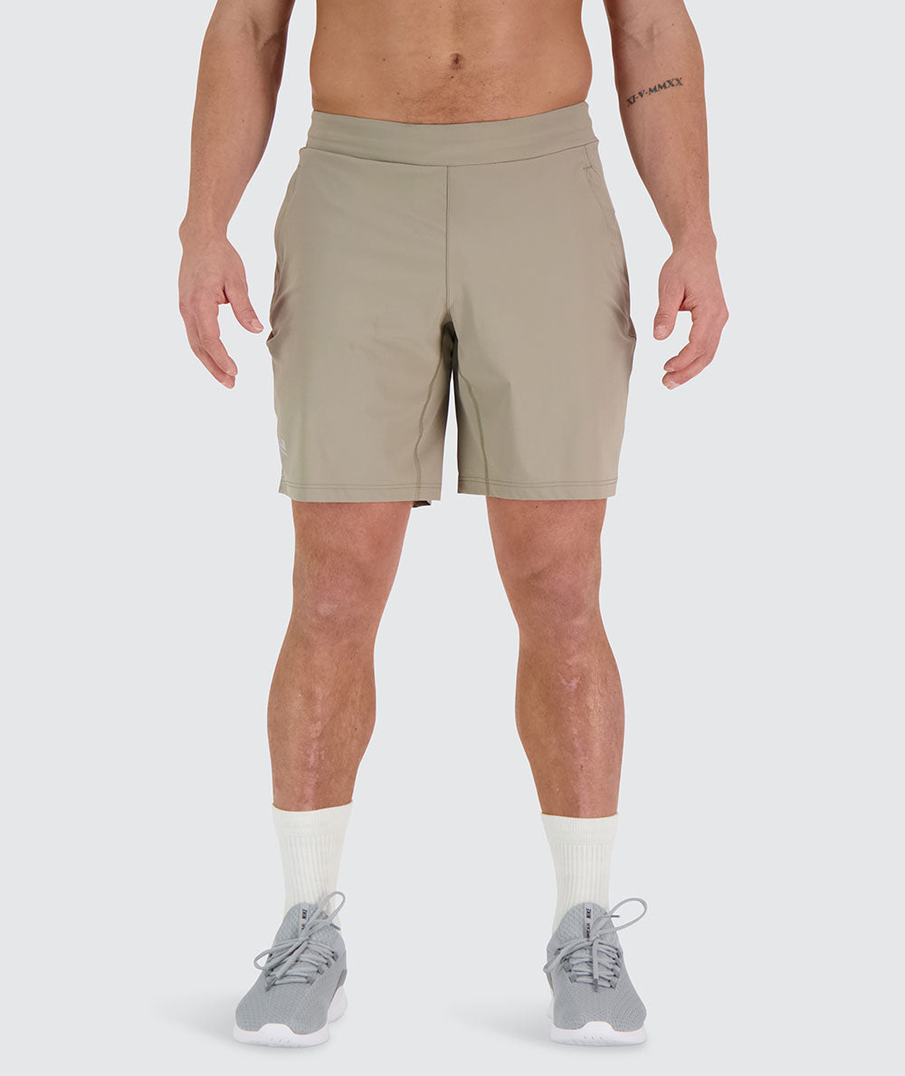 men's training shorts, Model 182 cm / size M#color_sand