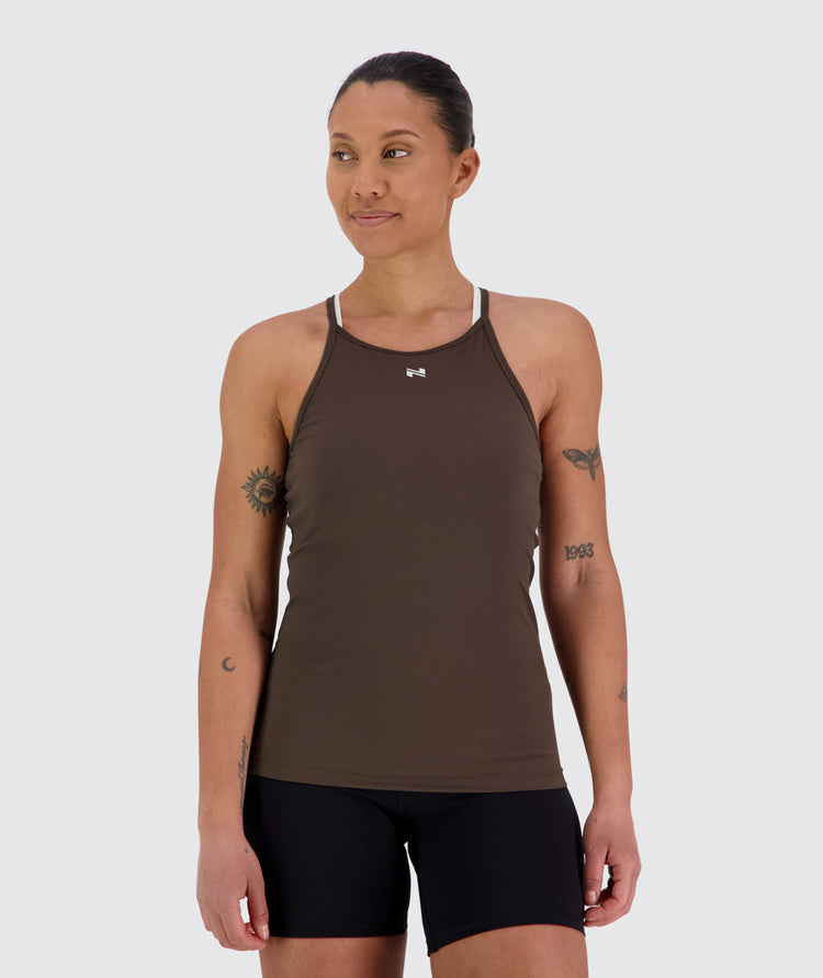 Women's Strappy Top, Model 170cm / size S#color_coffee-bean