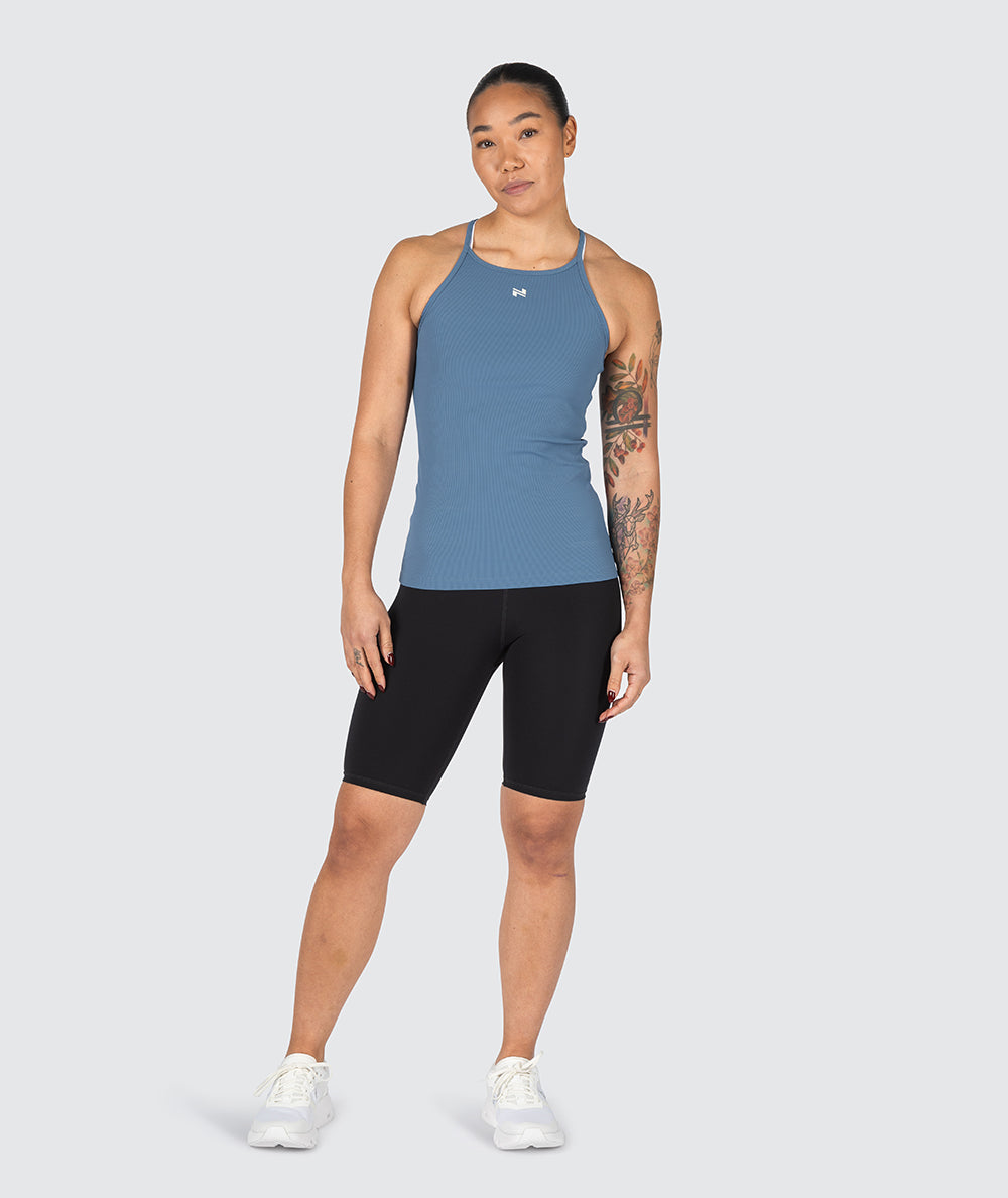 Strappy Ribbed Top for Crossfit#color_moonlight-blue