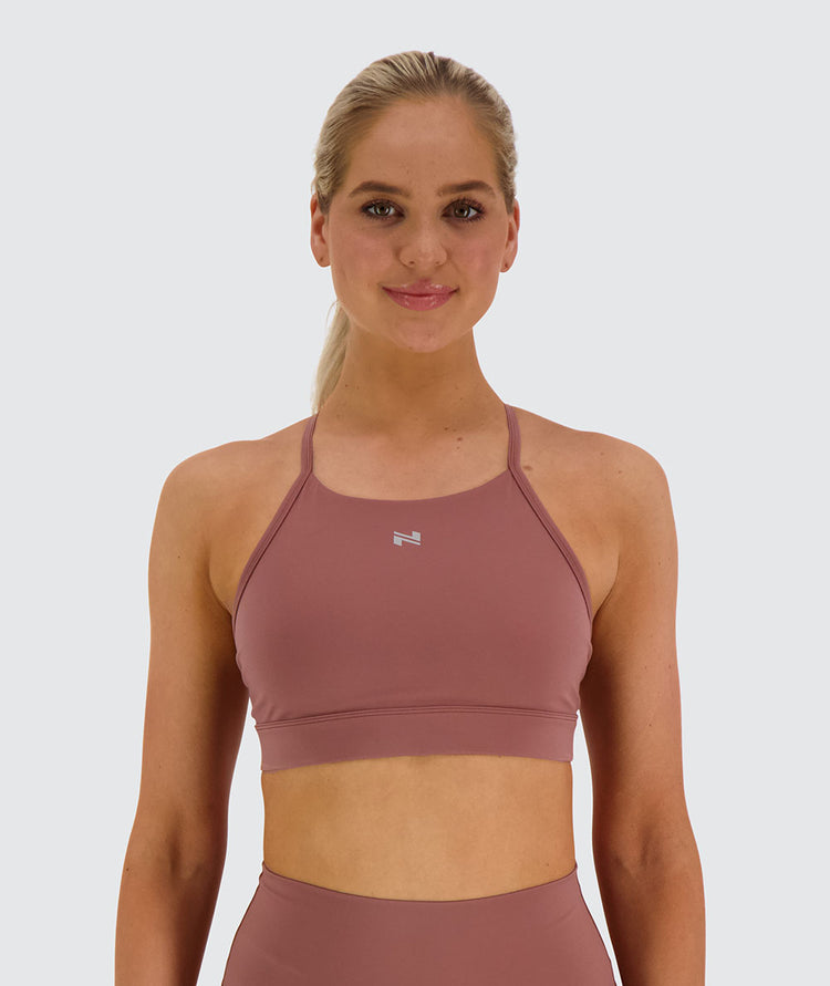 training sports bra, Model 173 cm / size S#color_brick