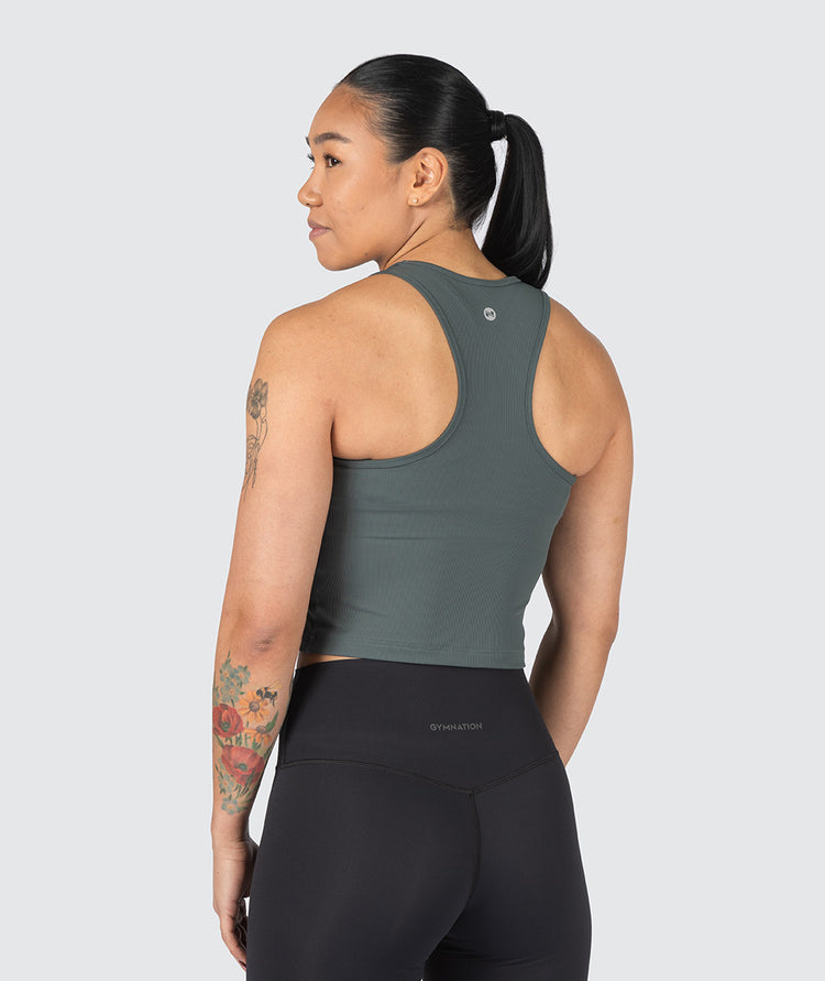 Women's Ribbed Top for CrossFit#color_sage