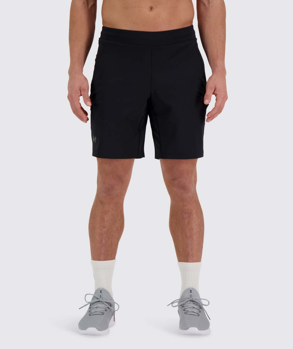 Men's Training Shorts, Model 182 cm / size M#color_black