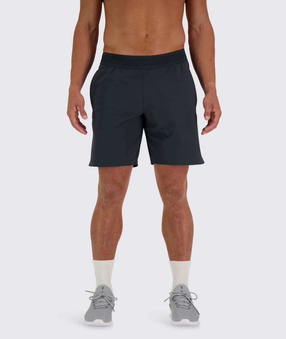 mens performance shorts, Model 182 cm / size M#color_dark-grey