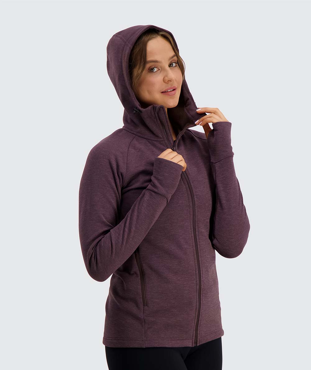 comfortable polartec hoodie#color_berry