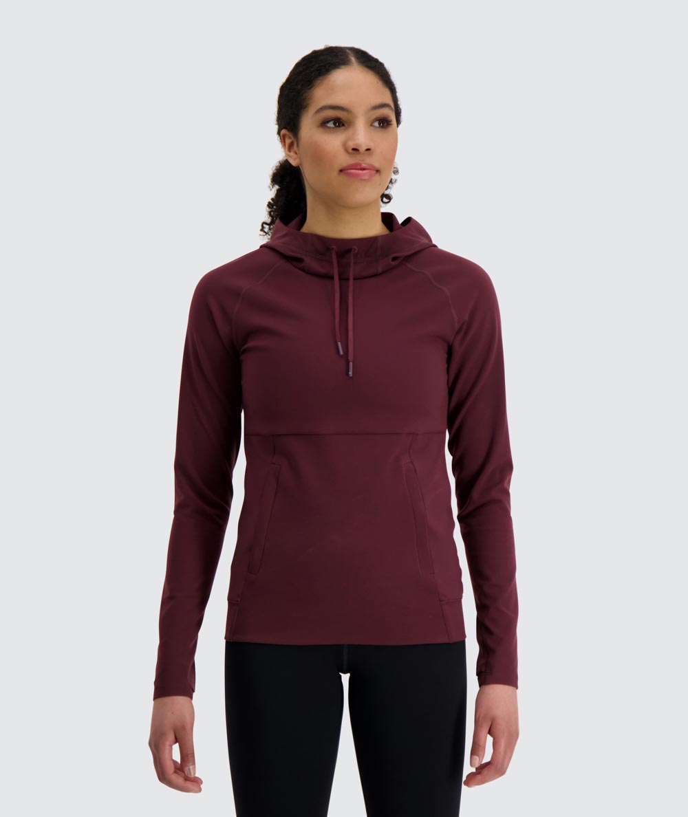 Training Hoodie For Women, Model 178 cm / size S#color_wine-red