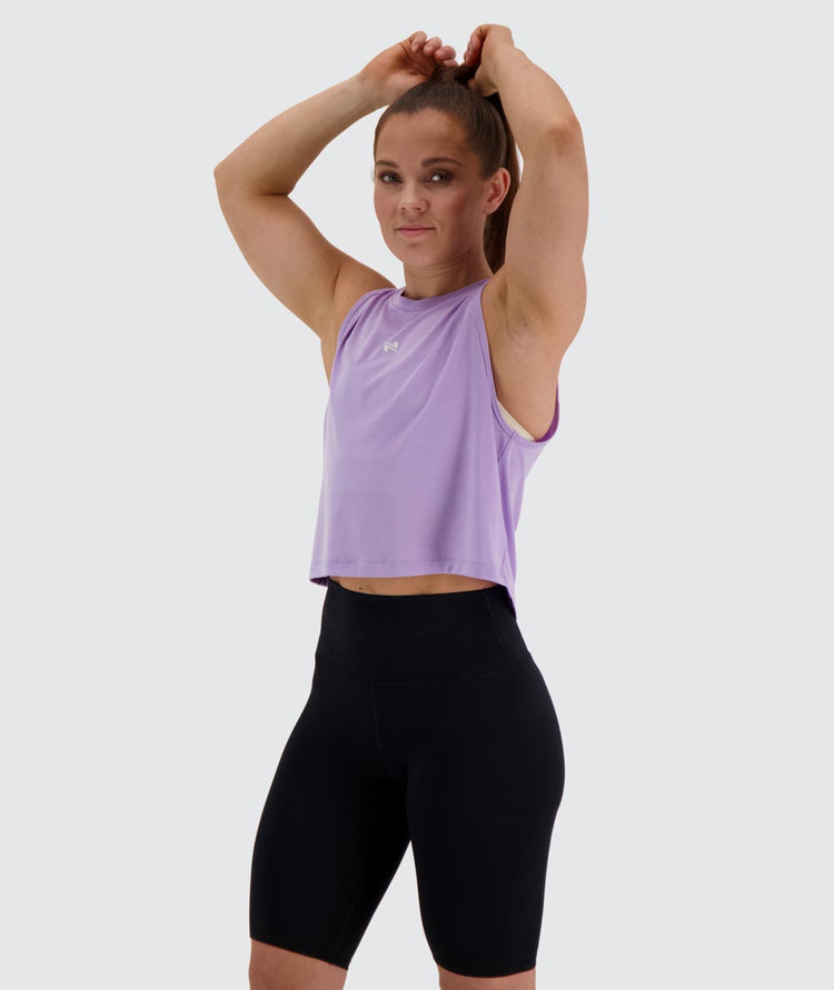 cropped training top #color_lavender