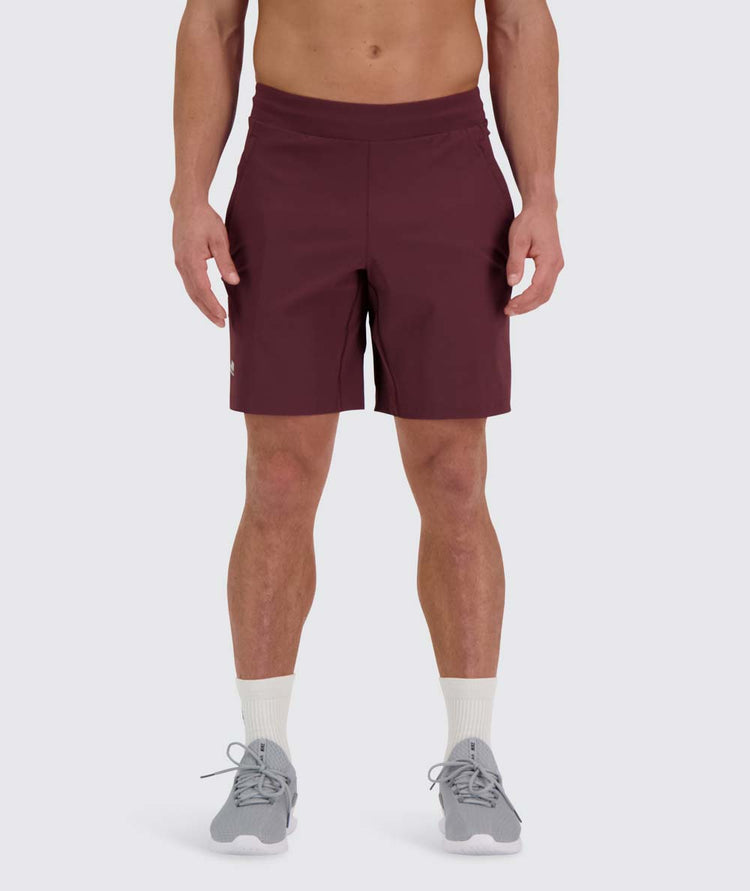 Men's Training Shorts, Model 182 cm / size M#color_wine-red