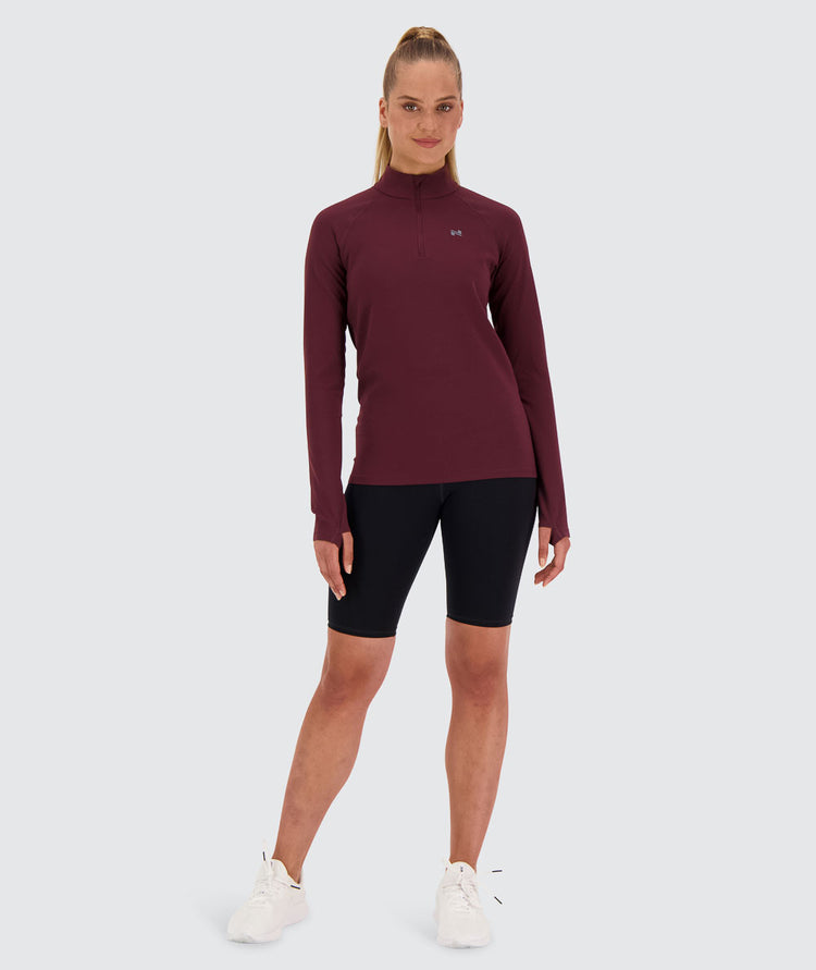 Women's Training Half-Zip #color_wine-red