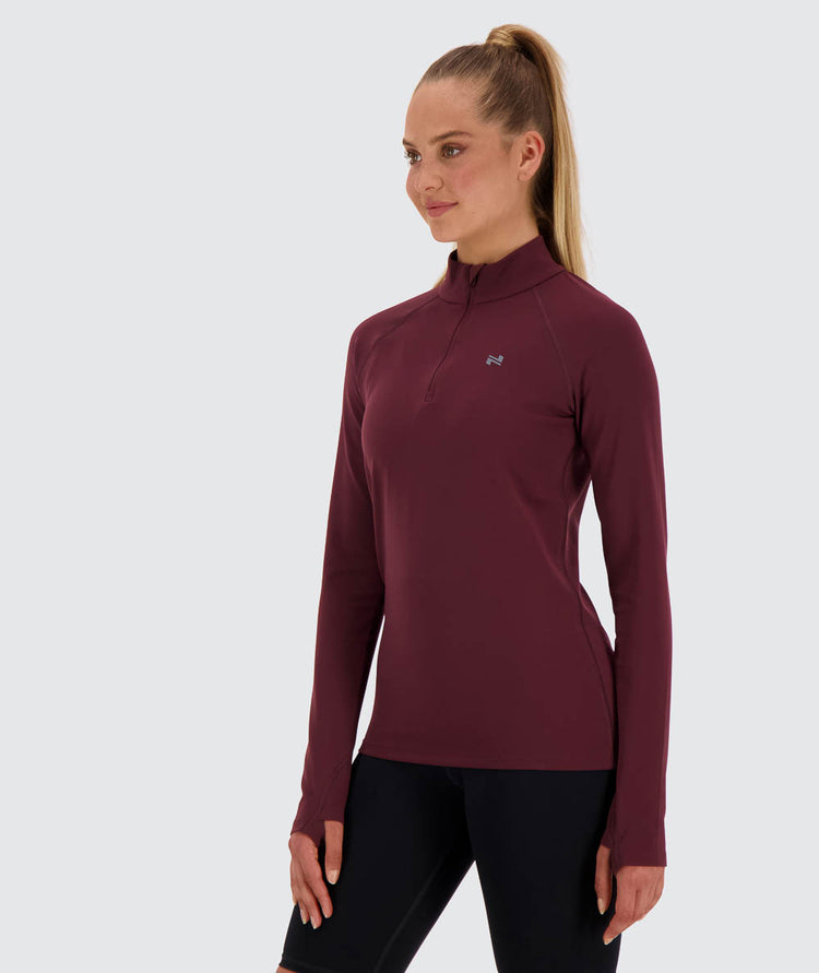 Women's Training Half-Zip #color_wine-red