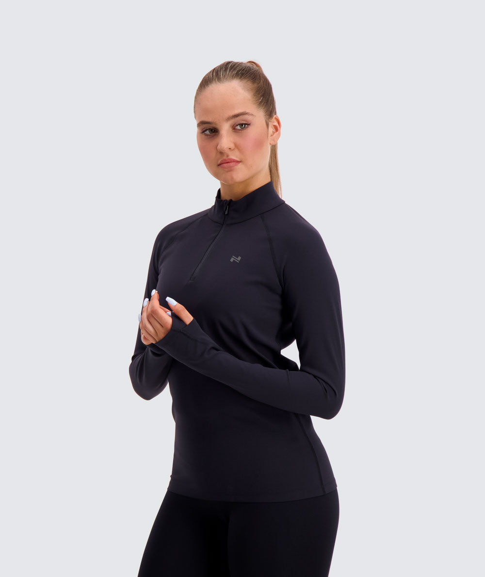 Naisten Tekninen Half-Zip #color_black